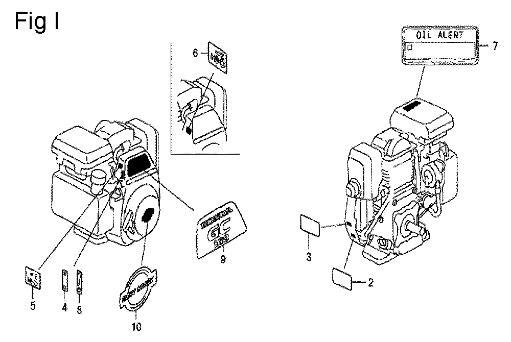 Fig-9 Diagram and Parts List for GC160LA Type PHA Honda Engine