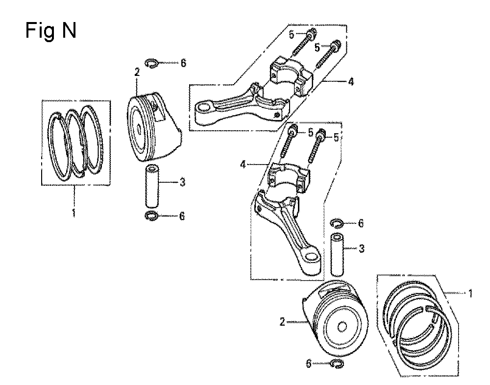 Fig-13 Diagram and Parts List for GCV530 Type QEA Honda Engine