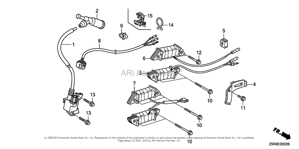 Ignition Coil (3) Diagram and Parts List for GX390U2 (typeSXE4)(GCBHK-1000001) Honda Engine