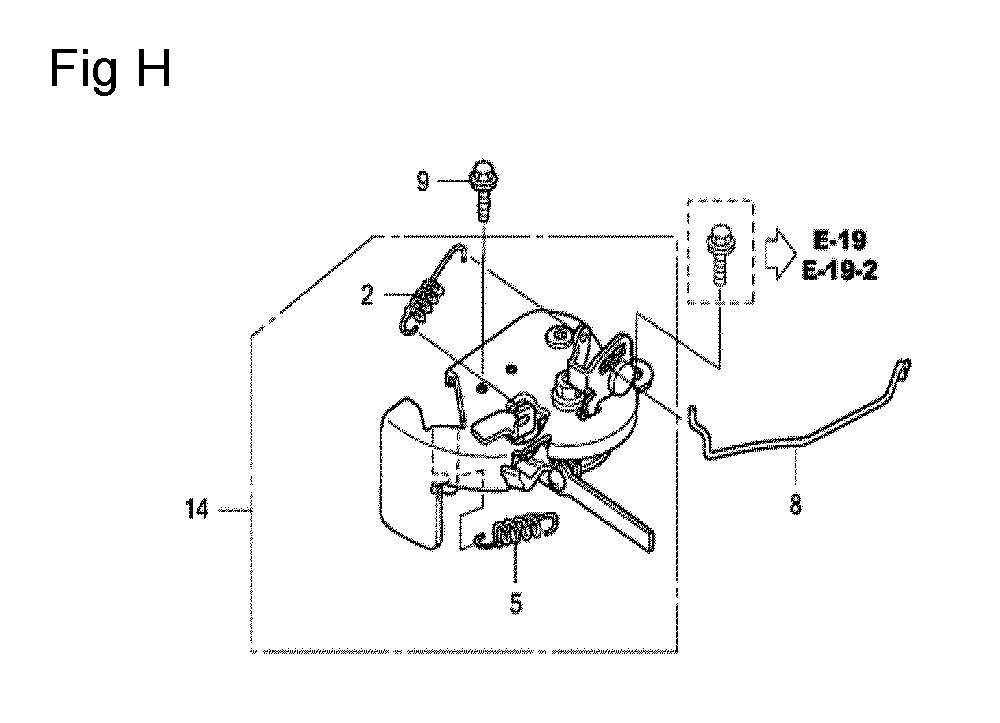 Fig-8 Diagram and Parts List for GCV160A Type S1A1 Honda Engine