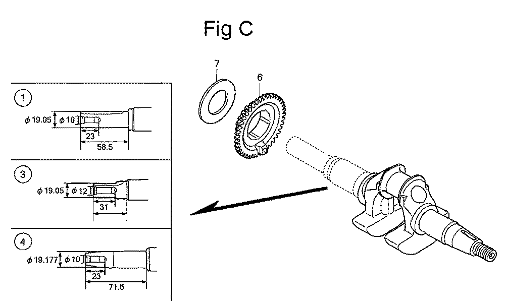 Fig-3 Diagram and Parts List for GC160LA Type QHA2 Honda Engine