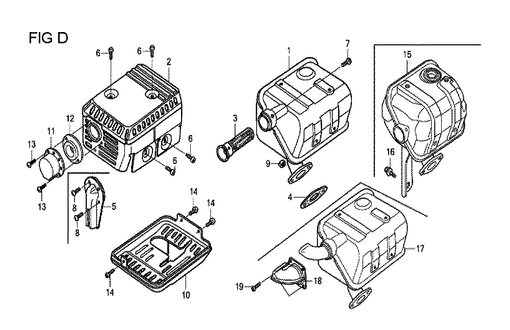 Fig-4 Diagram and Parts List for GX120T1 Type TXBR Honda Engine