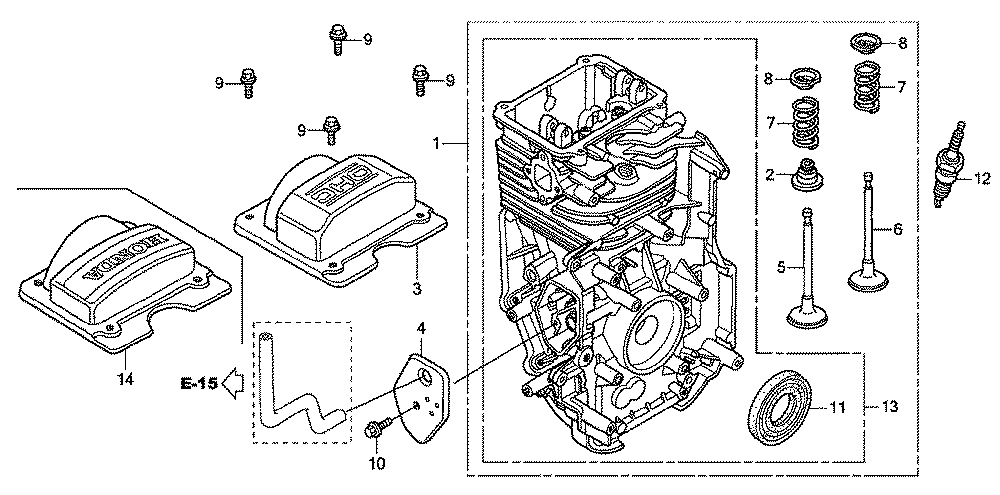 Fig-0 Diagram and Parts List for GC160LA Type QHA1 Honda Engine