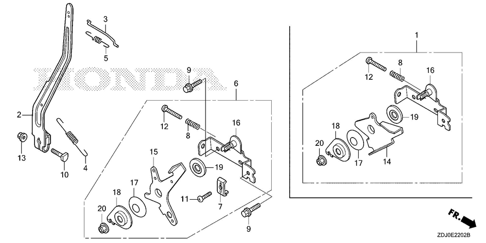 Control (3) Diagram and Parts List for GXR120UT (Type QXBR)(GCCDT-2000001-9999999) Honda Engine