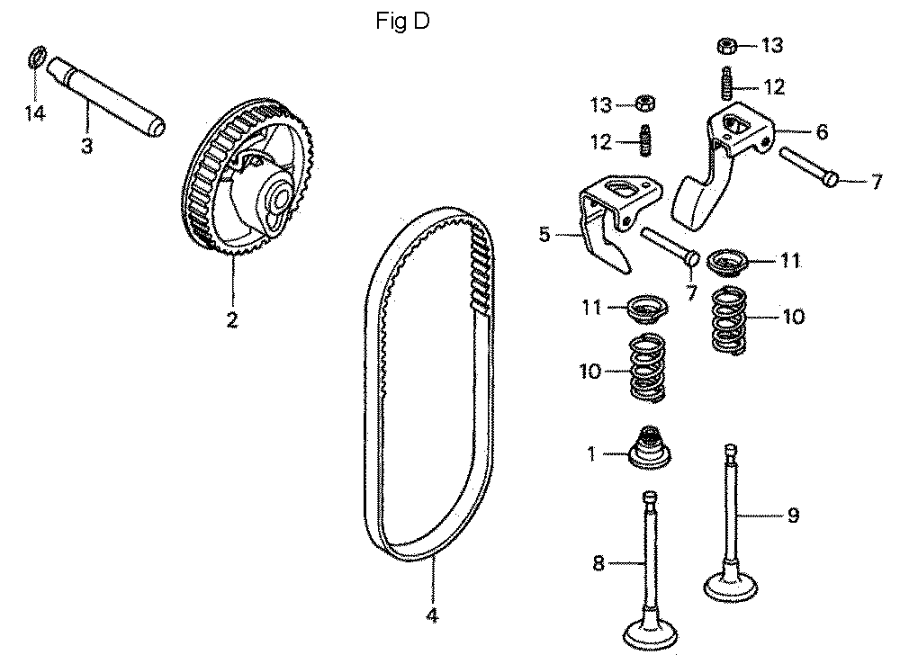 Fig-4 Diagram and Parts List for GC190A Type QHA Honda Engine