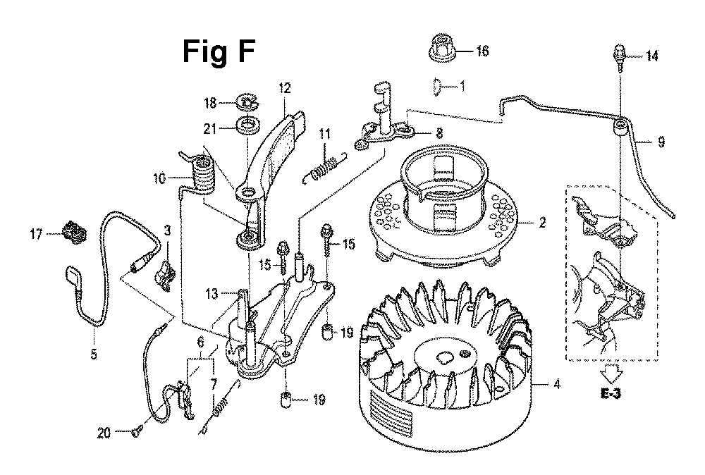 Fig-10 Diagram and Parts List for GXV160UH2 Type A14 Honda Engine