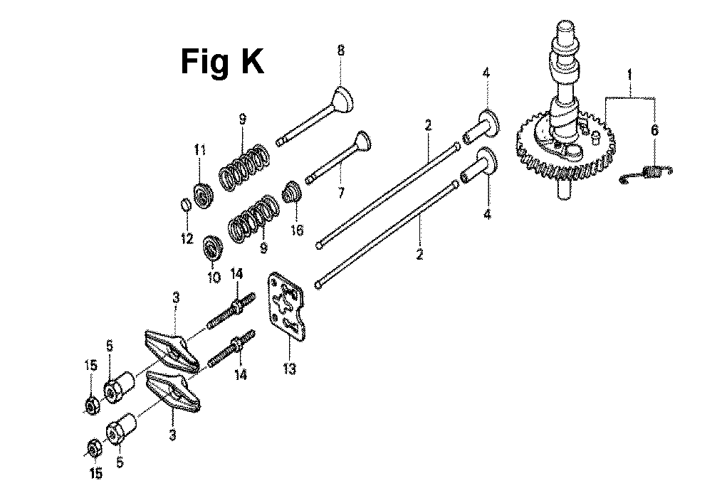 Fig-3 Diagram and Parts List for GXV120 Type P Honda Engine