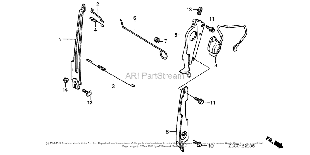 Control (6) Diagram and Parts List for GS190LA (typeQHAF)(GCACA-1000001) Honda Engine