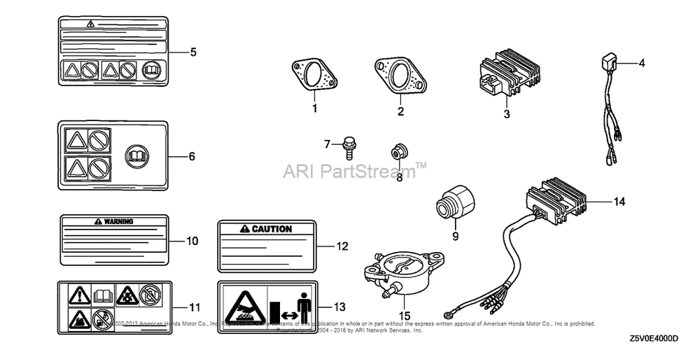 Other Parts Diagram and Parts List for GXV390RT1 (typeDCST)(GJADT-1000001) Honda Engine