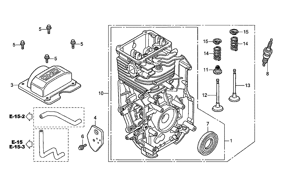 Fig-0 Diagram and Parts List for GC160 Type PHA Honda Engine