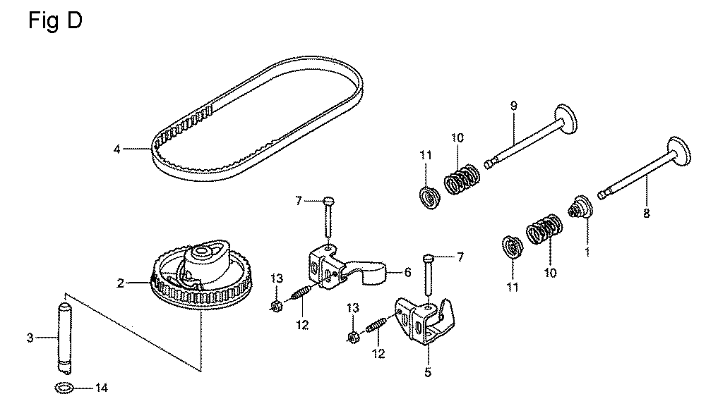 Fig-4 Diagram and Parts List for GSV190A Type N5AF Honda Engine