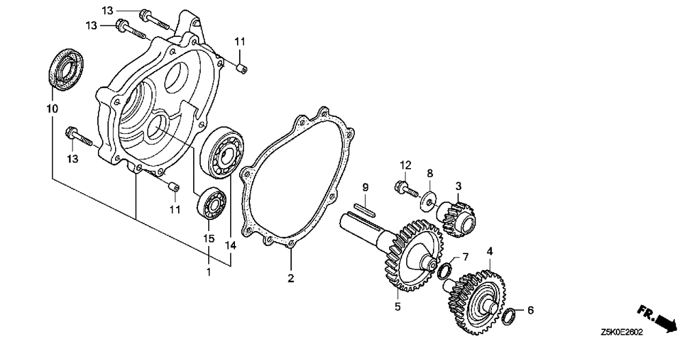 Reduction (1/6) Diagram and Parts List for GX270UT2 (Type  HEA2/A)(GCBGT-2000001 - 9999999) Honda Engine