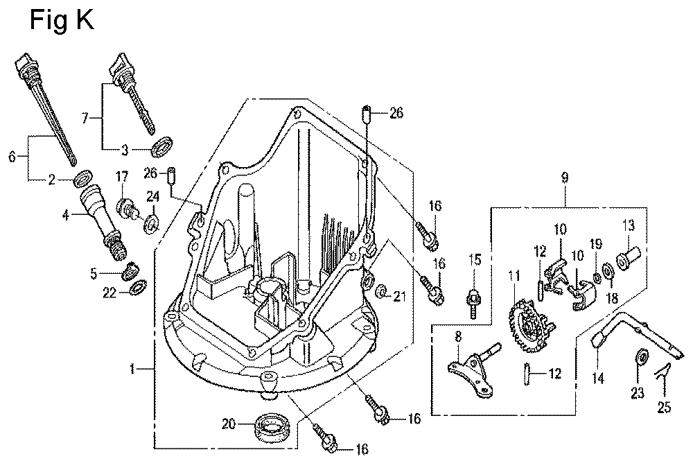 Fig-11 Diagram and Parts List for GCV160LA Type N1A Honda Engine