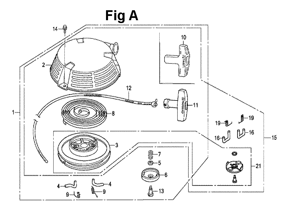 Fig-6 Diagram and Parts List for GXV160H2 Type T1AH Honda Engine
