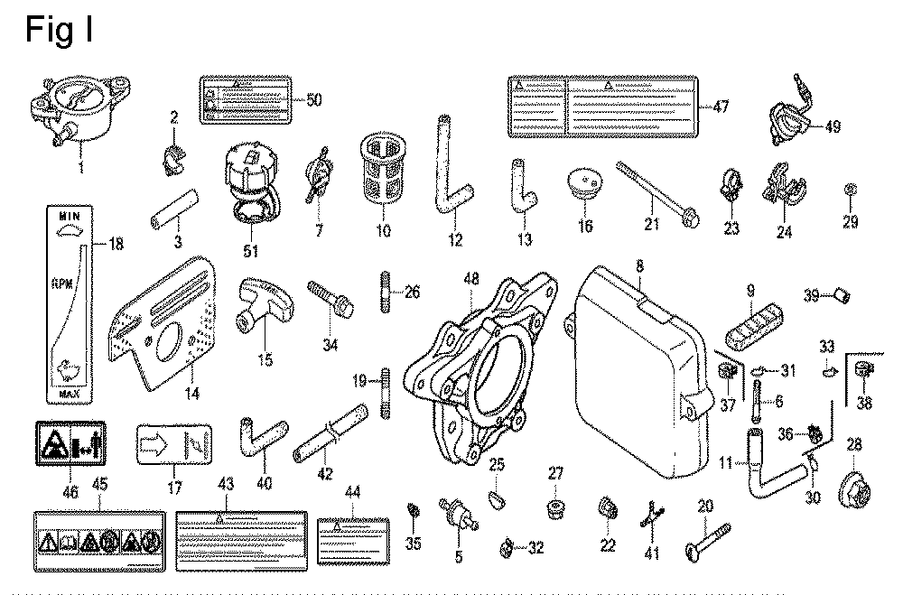 Fig-10 Diagram and Parts List for GX100U Type KRS2 Honda Engine
