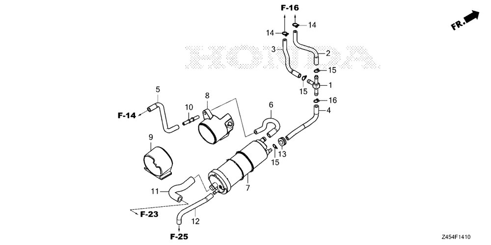Canister Diagram and Parts List for EU3200I (Type  AC)(EBKJ-1000001 - 9999999) Honda Generator
