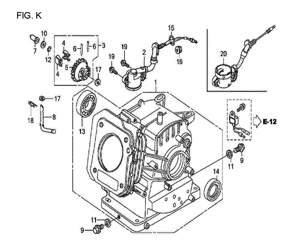 Fig-11 Diagram and Parts List for GX120T1 Type TX2 Honda Engine