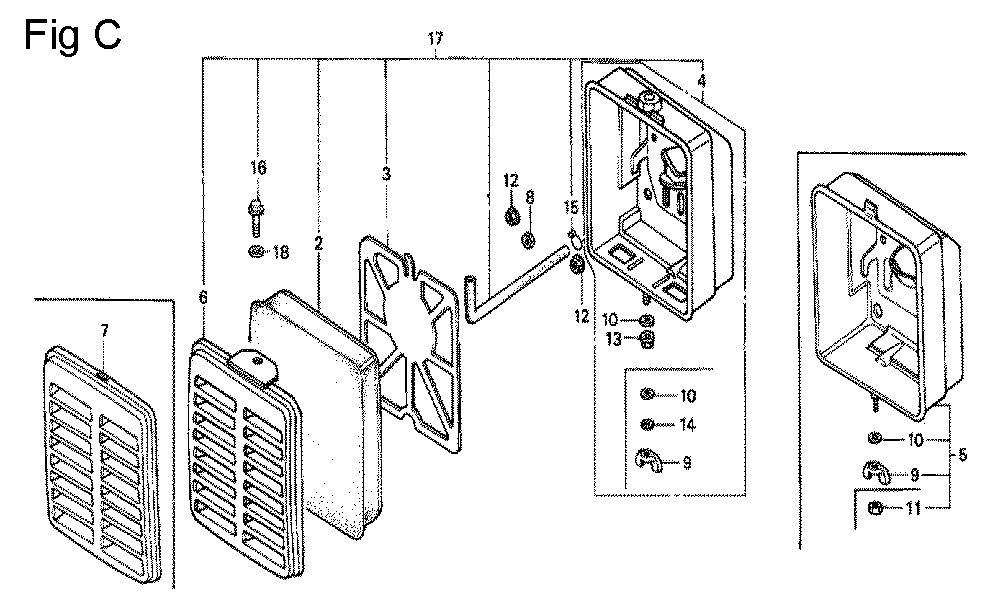 Fig-3 Diagram and Parts List for G100K2 Type SEP4 Honda Engine