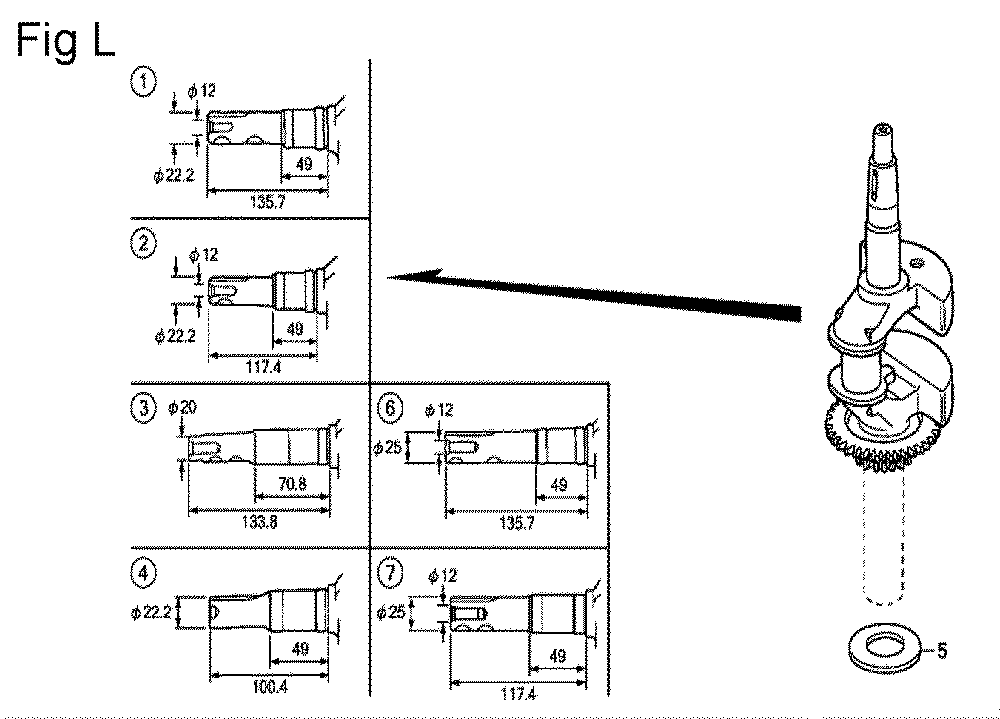Fig-12 Diagram and Parts List for GSV190A Type N1G7 Honda Engine