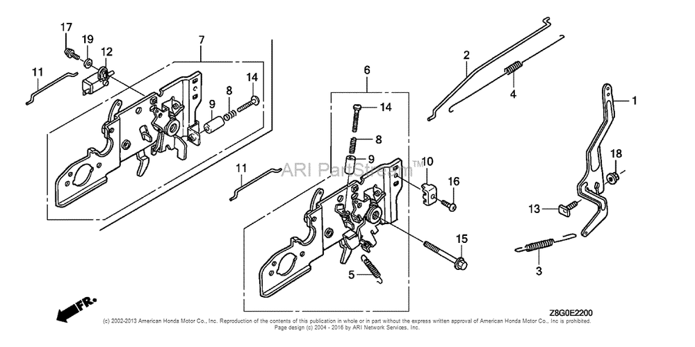 Control Diagram and Parts List for GCV160LE (typeN7A1)(GJAAE-2075803) Honda Engine