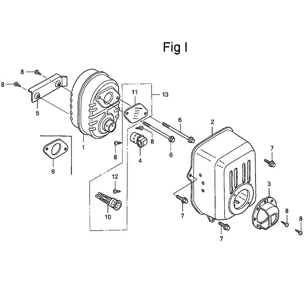 Fig-9 Diagram and Parts List for GC135 Type QHA1 Honda Engine