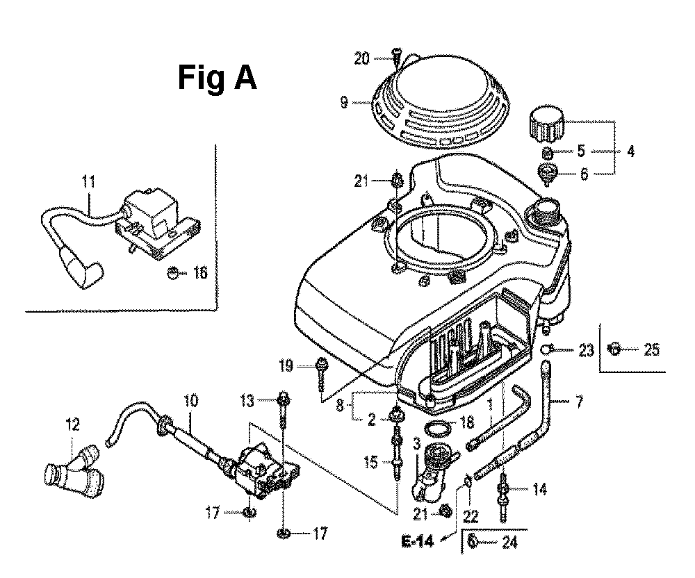 Fig-6 Diagram and Parts List for GXV160UA1 Type T1AH Honda Engine
