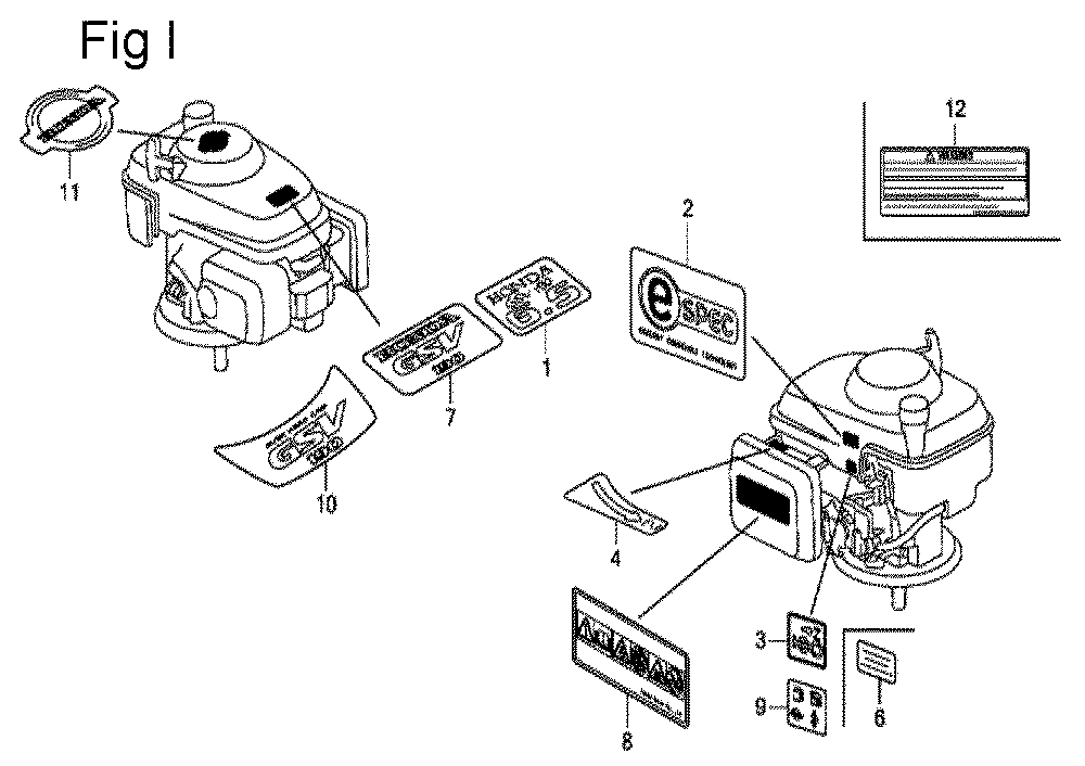 Fig-9 Diagram and Parts List for GSV190A Type S3A Honda Engine