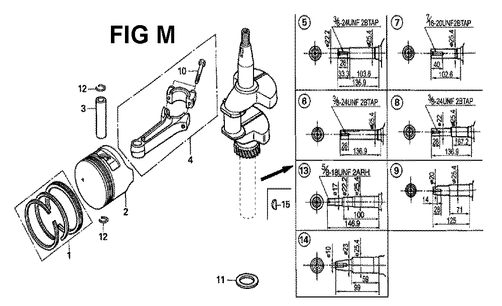 Fig-11 Diagram and Parts List for GXV160H2 Type C12 Honda Engine