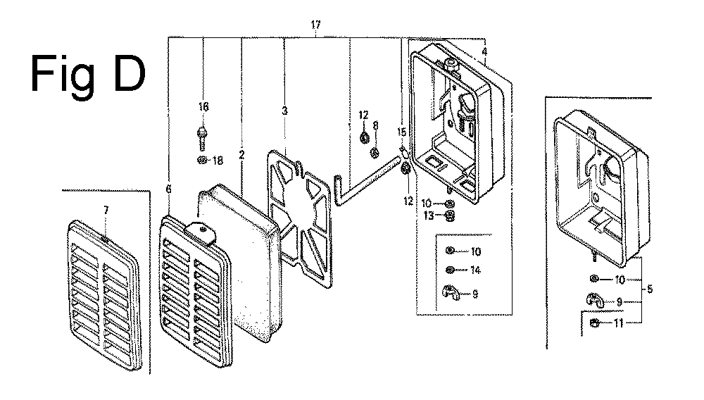 Fig-4 Diagram and Parts List for G100 Type Q Honda Engine