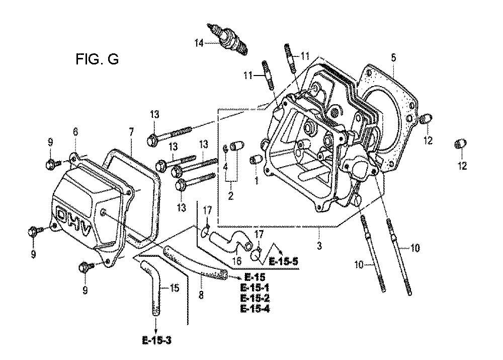 Fig-7 Diagram and Parts List for GX120T1 Type QXBR Honda Engine