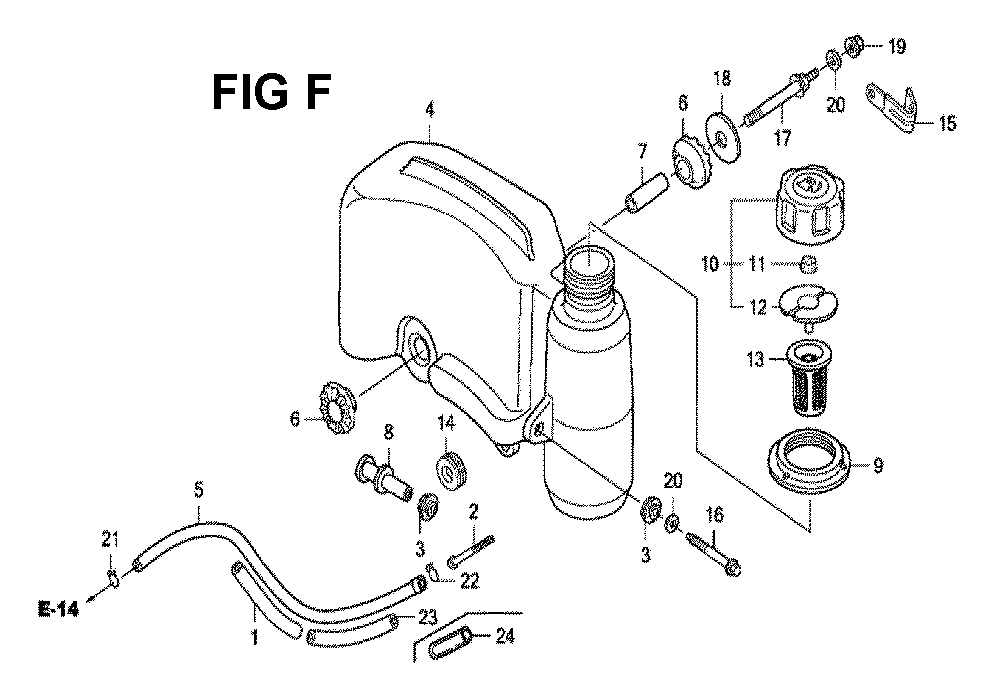 Fig-3 Diagram and Parts List for GXV160H2 Type N1F Honda Engine