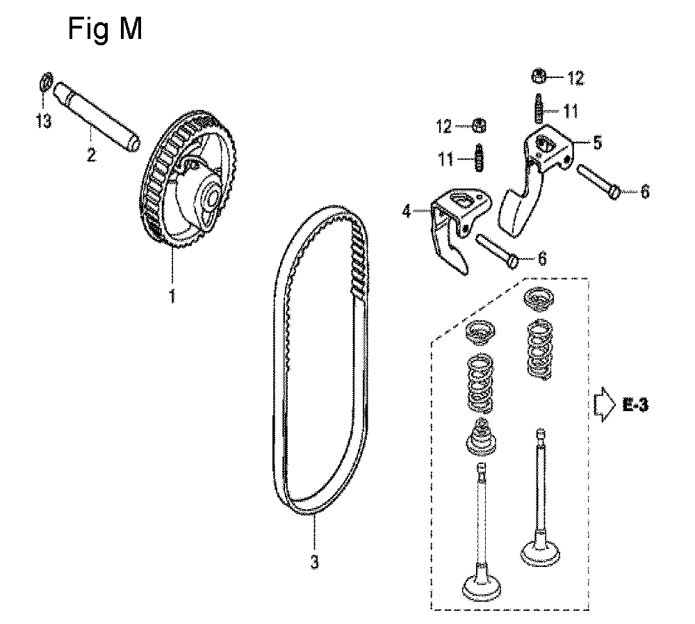 Fig-13 Diagram and Parts List for GC135 Type QHE4 Honda Engine