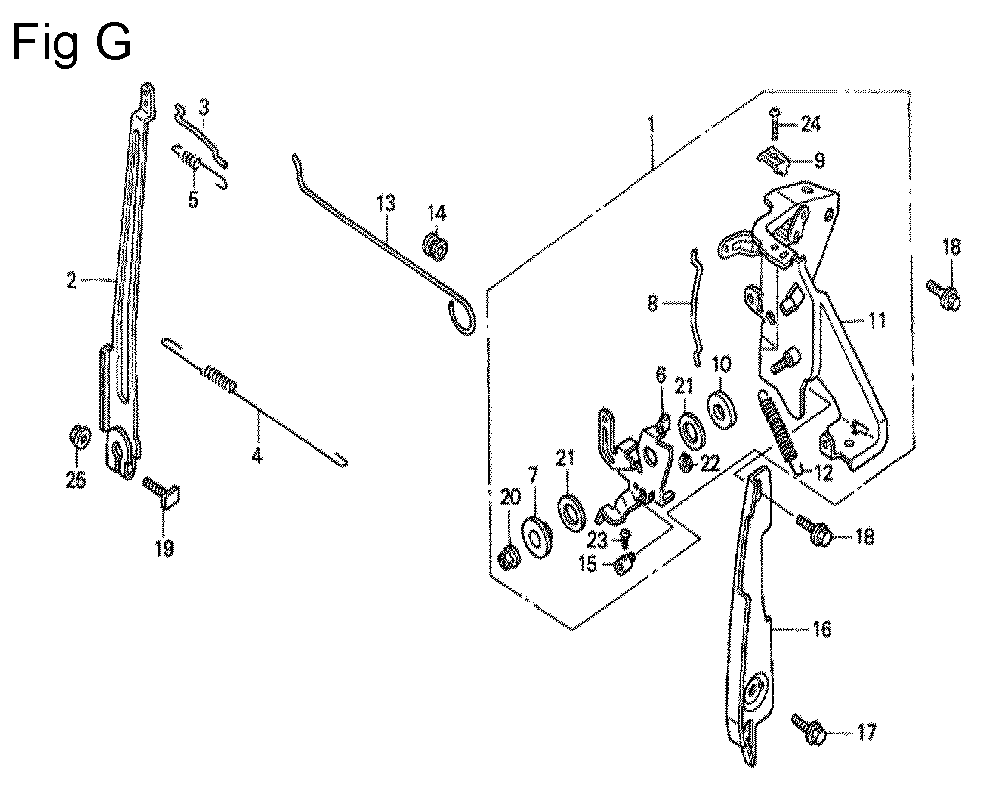 Fig-7 Diagram and Parts List for GC190A Type SHE6 Honda Engine
