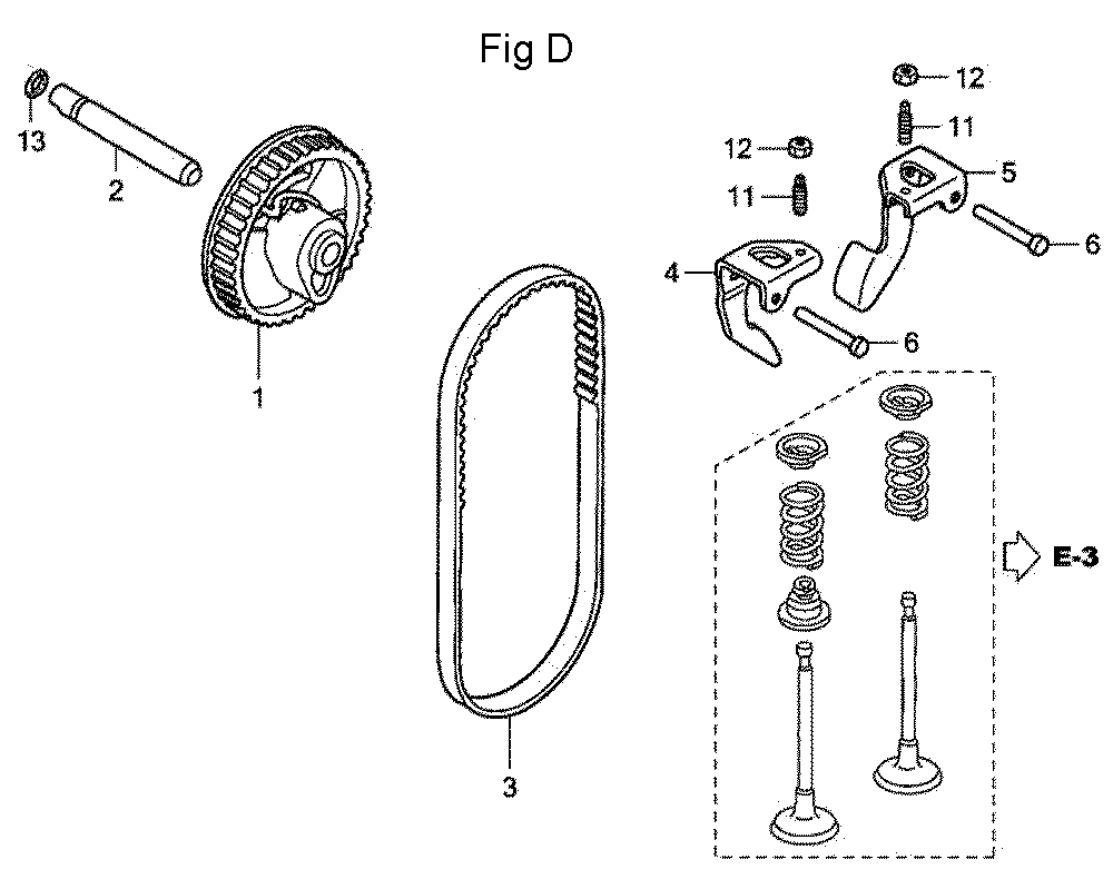 Fig-4 Diagram and Parts List for GC160A Type QHA1 Honda Engine