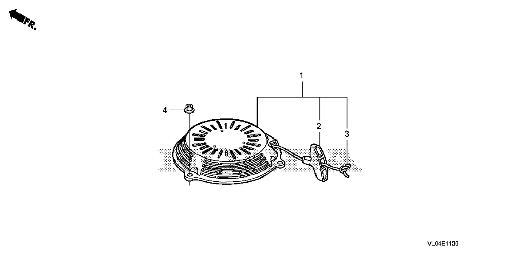 Recoil Starter Diagram and Parts List for HRR216K10 (Type  VLAA)(MZCG-1140001 - 1660000) Honda Lawn Mower