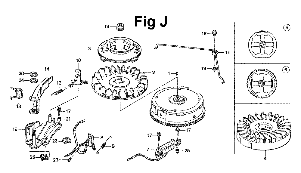 Fig-5 Diagram and Parts List for GXV120 Type A12 Honda Engine