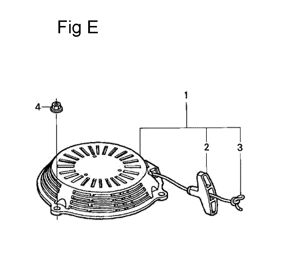 Fig-5 Diagram and Parts List for GSV190A Type A1C Honda Engine