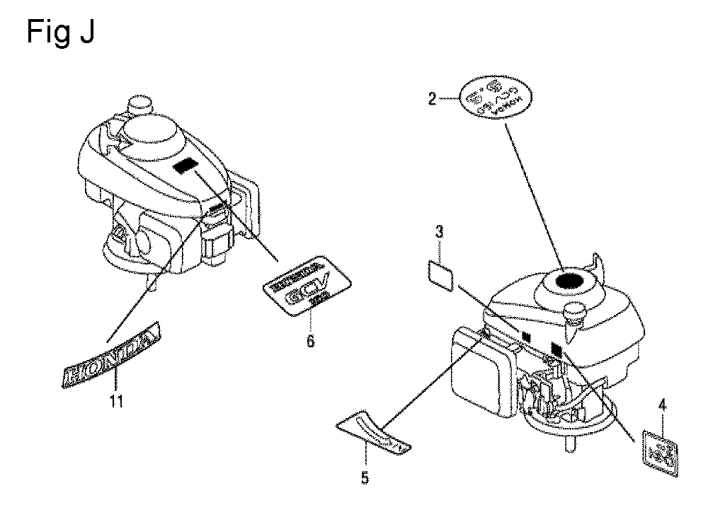 Fig-10 Diagram and Parts List for GCV160LA Type R3A Honda Engine
