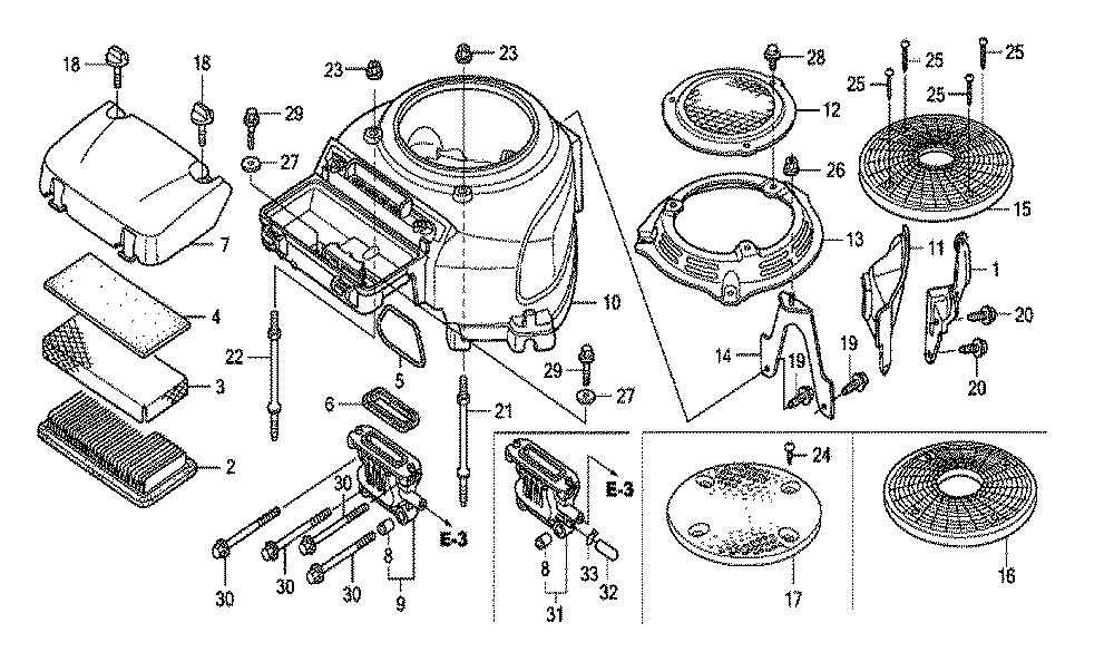 Fig-0 Diagram and Parts List for GXV530U Type EXA1 Honda Engine