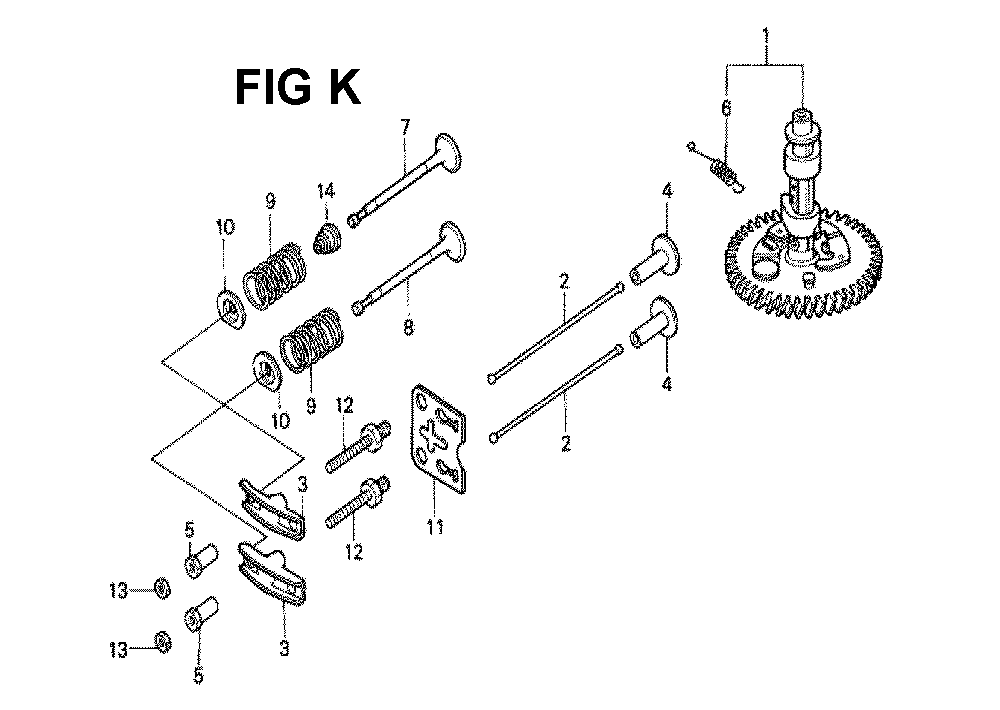 Fig-8 Diagram and Parts List for GXV160K1 Type N1S Honda Engine