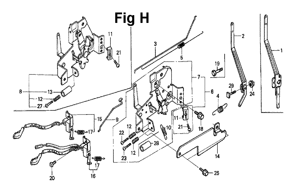 Fig-5 Diagram and Parts List for GXV120 Type P Honda Engine