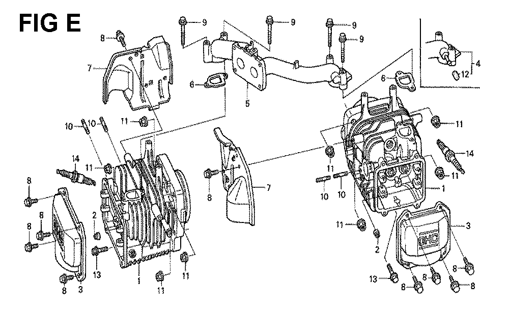Fig-1 Diagram and Parts List for GXV530 Type QXU4A Honda Engine
