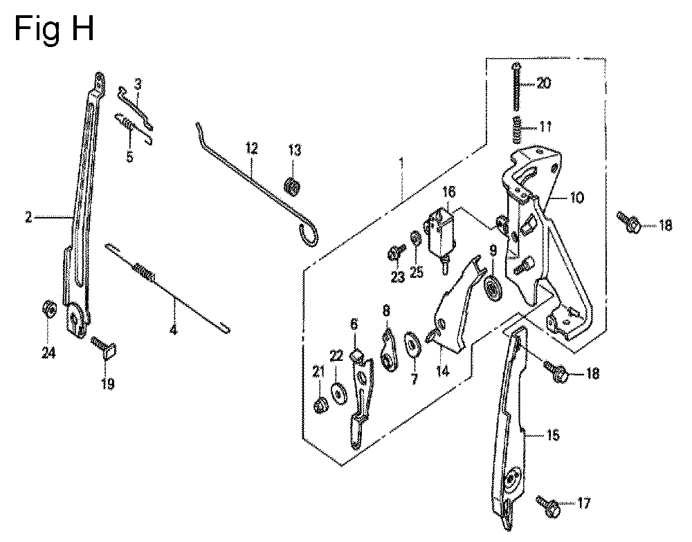 Fig-8 Diagram and Parts List for GC160 Type VXU Honda Engine