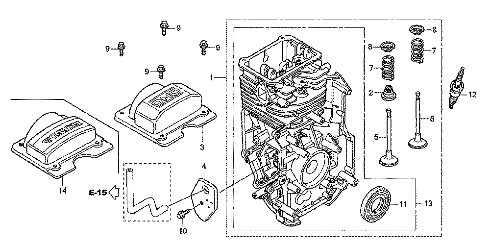 Fig-0 Diagram and Parts List for GC160LA Type QDE Honda Engine