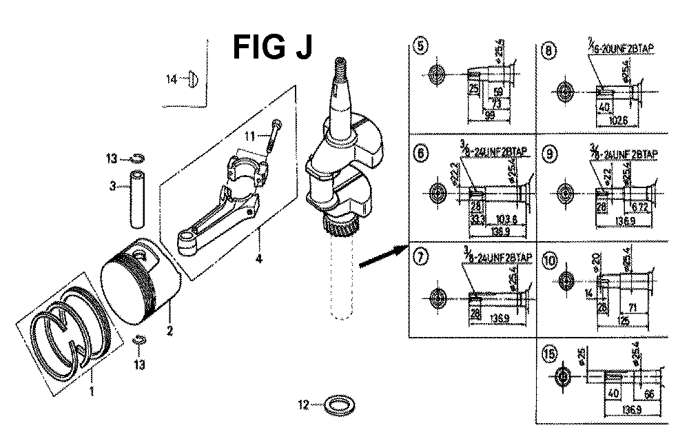 Fig-8 Diagram and Parts List for GXV160K1 Type N126 Honda Engine