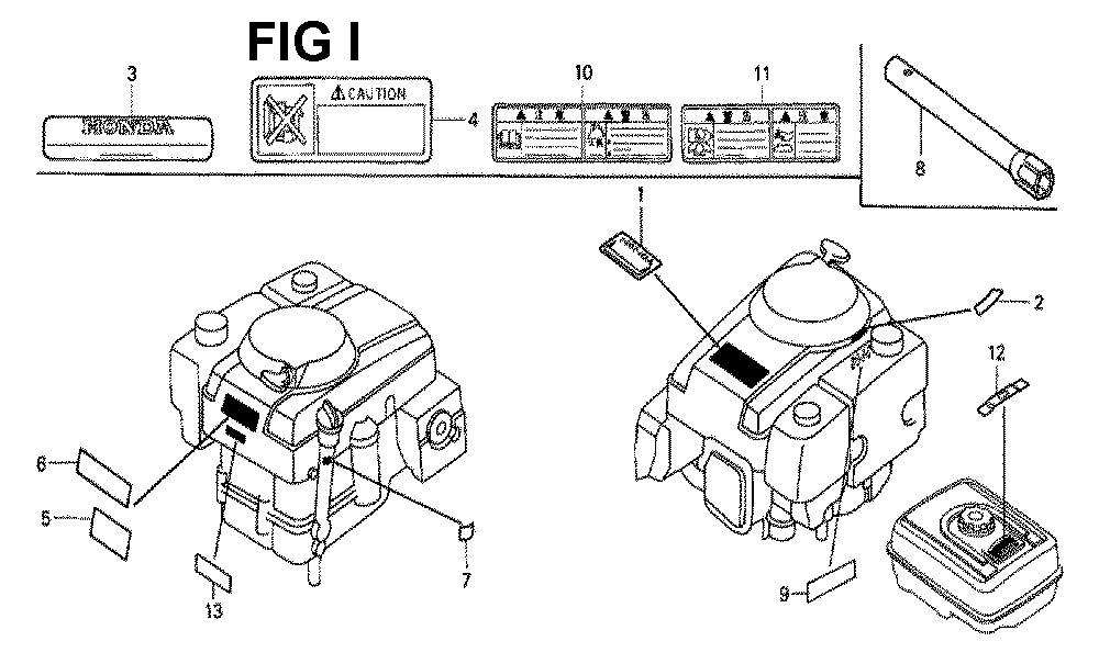 Fig-10 Diagram and Parts List for GXV340K2 Type DAP2 Honda Engine