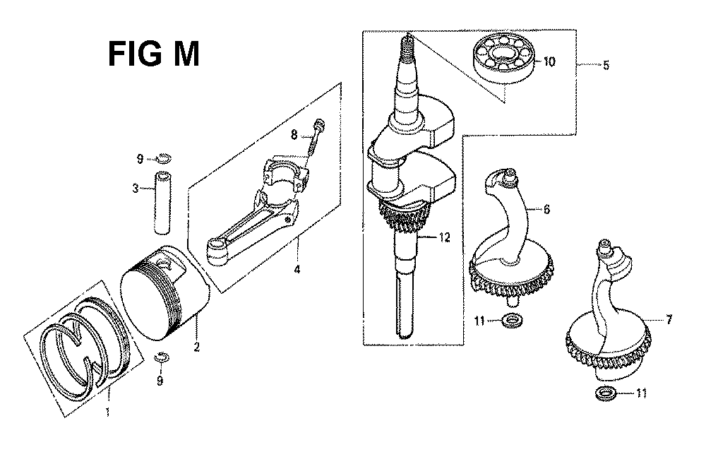 Fig-10 Diagram and Parts List for GXV340K1 Type DNE4 Honda Engine