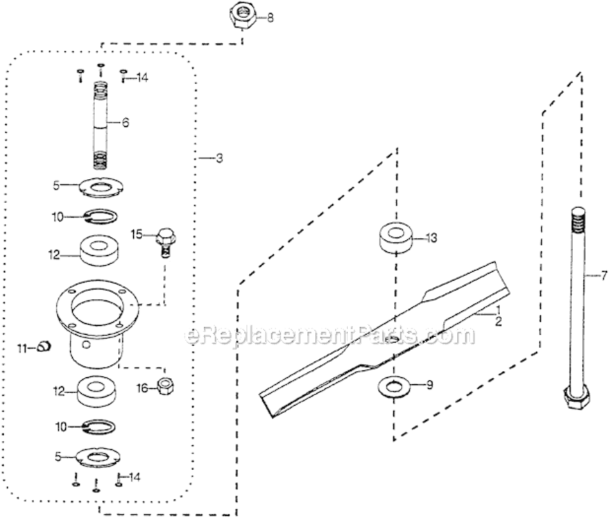 Blade Spindle (To 1000877) Diagram and Parts List for CD7036 Type CCD2VIN# CCD2-1000001 Honda Lawn Mower