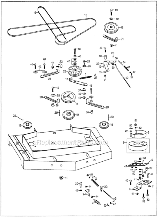 48 Mower Deck Drive (1000966-) Diagram and Parts List for CD7048 Type CCD1VIN# CCD1-1000001 Honda Lawn Mower