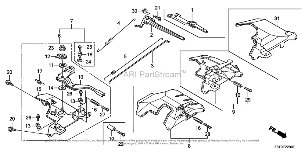 Control Diagram and Parts List for GX340UT2 (typePKT2)(GCBET-1000001) Honda Engine